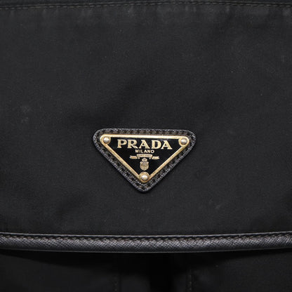 PRADA Shoulder Bag Nylon Black Gold Auth mr431