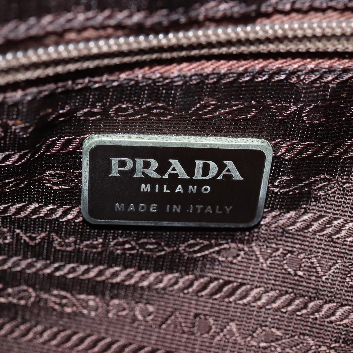 PRADA Hand Bag Nylon Brown Auth mr451