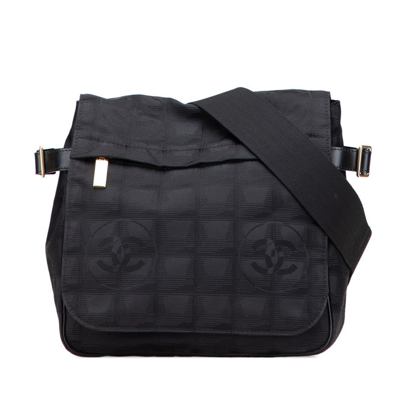 Chanel Coco Mark New Travel Line Nylon Leather Shoulder Bag