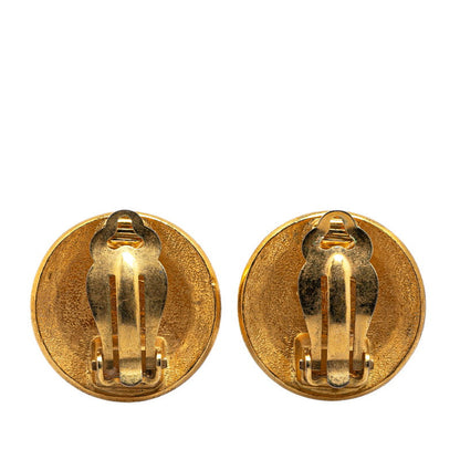 Chanel Gold Plated Coco Mark Vintage Earrings 96C