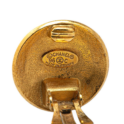 Chanel Gold Plated Coco Mark Vintage Earrings 96C