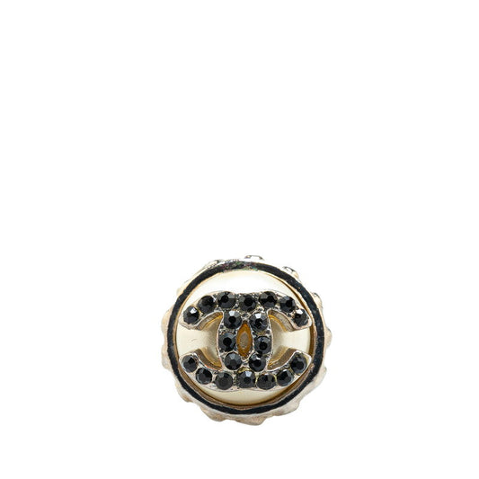 Chanel Metal Coco Mark Rhinestone Tie Pin