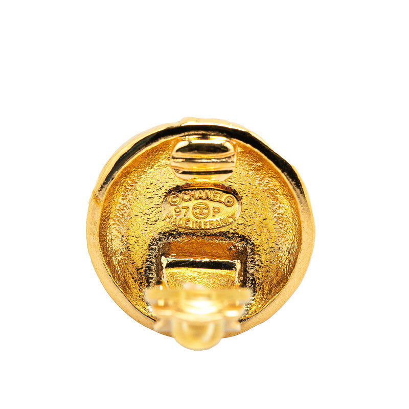Chanel Gold Plated Coco Mark Vintage Earrings 97P