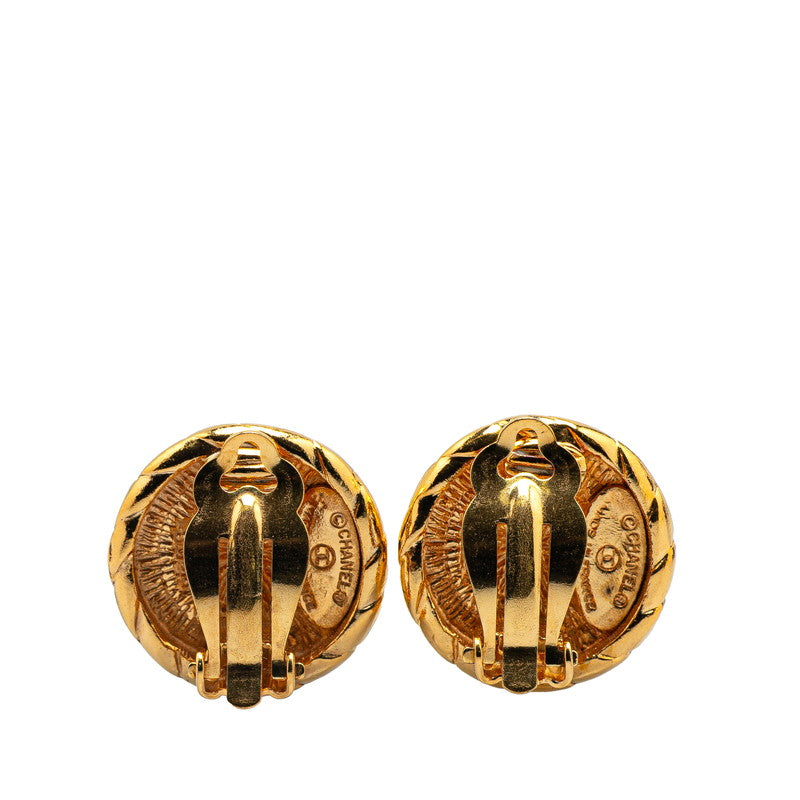 Chanel Gold Plated Coco Mark Round Earrings