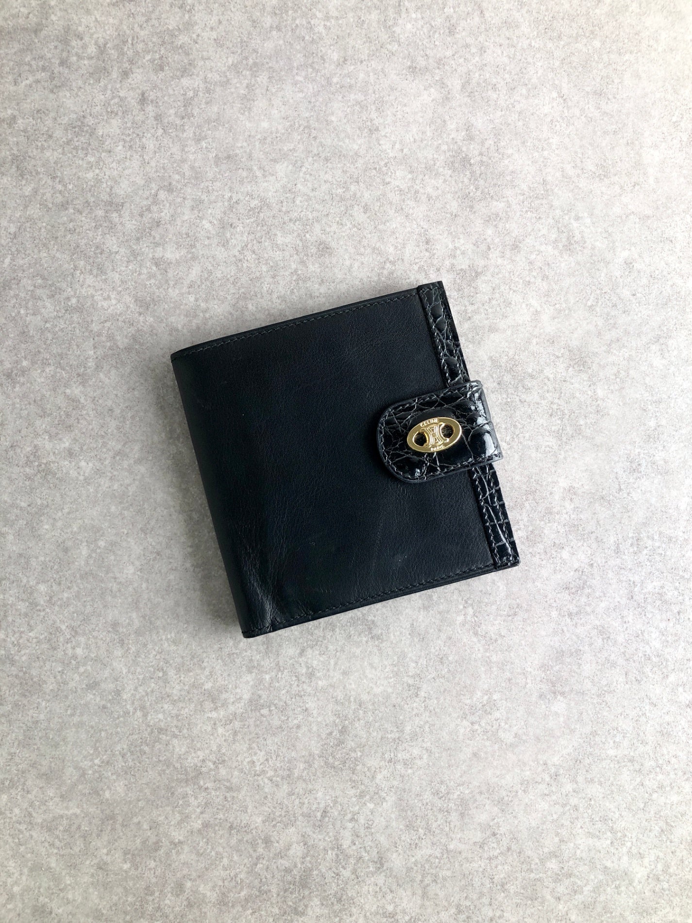 CELINE  Folded Wallet Black Vintage ha2kjw