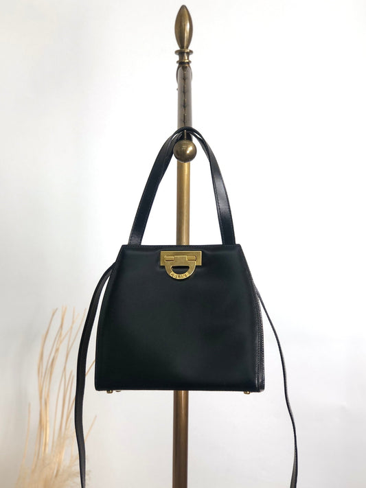 CELINE Horse Bit Two-way Handbag Shoulder bag Black Vintage my57ac