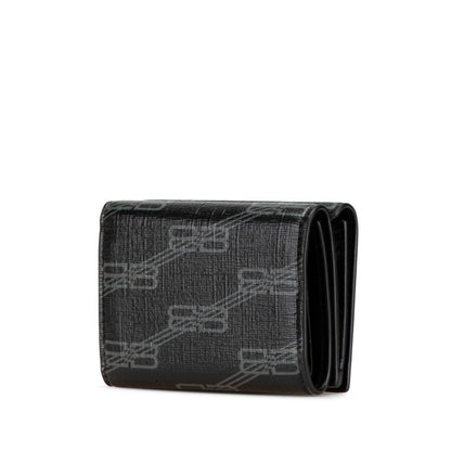 Balenciaga Logo Leather Tri-Fold Wallet
