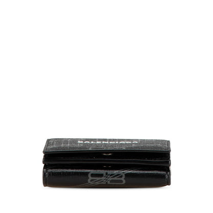 Balenciaga Logo Leather Tri-Fold Wallet