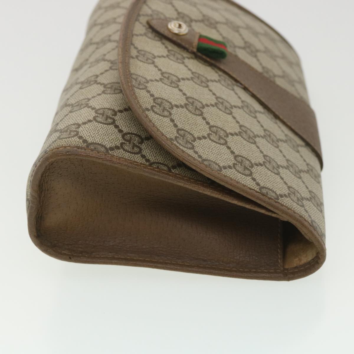 GUCCI GG Canvas Web Sherry Line Clutch Bag Beige Green Red 89.01.030  ny214