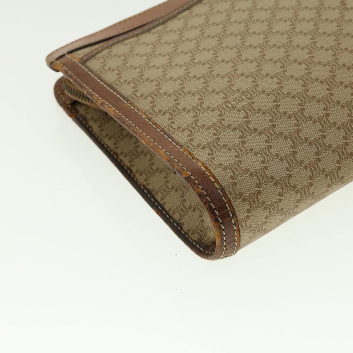 Celine Macadam Canvas Clutch Bag Beige  ny235