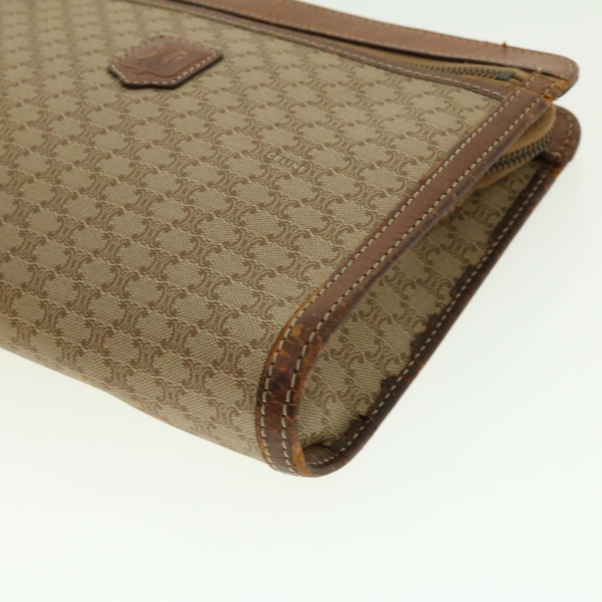 Celine Macadam Canvas Clutch Bag Beige  ny235