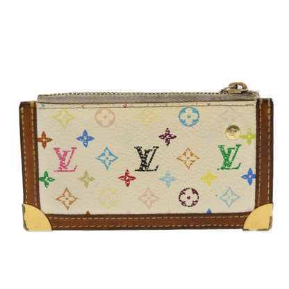 LOUIS VUITTON Multicolor Pochette Cles Coin Purse White M92655 LV ny239