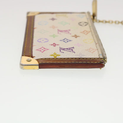 LOUIS VUITTON Multicolor Pochette Cles Coin Purse White M92655 LV ny239