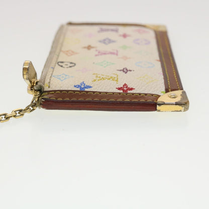 LOUIS VUITTON Multicolor Pochette Cles Coin Purse White M92655 LV ny239
