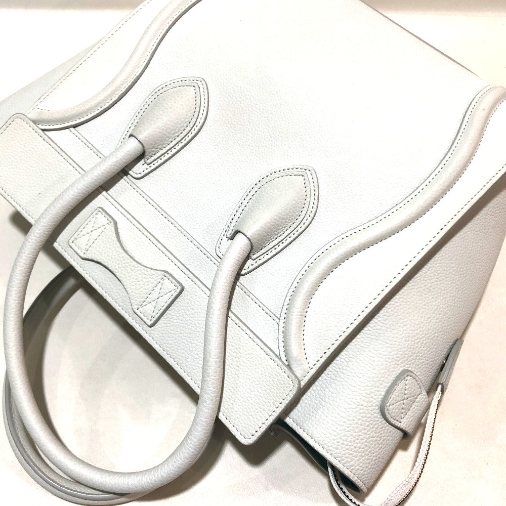 CELINE Handbag 167793 leather Off White x Sky Blue Tote Bag Micro shopper Women Used