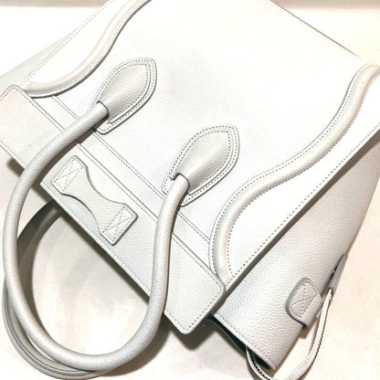CELINE Handbag 167793 leather Off White x Sky Blue Tote Bag Micro shopper Women Used