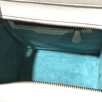 CELINE Handbag 167793 leather Off White x Sky Blue Tote Bag Micro shopper Women Used