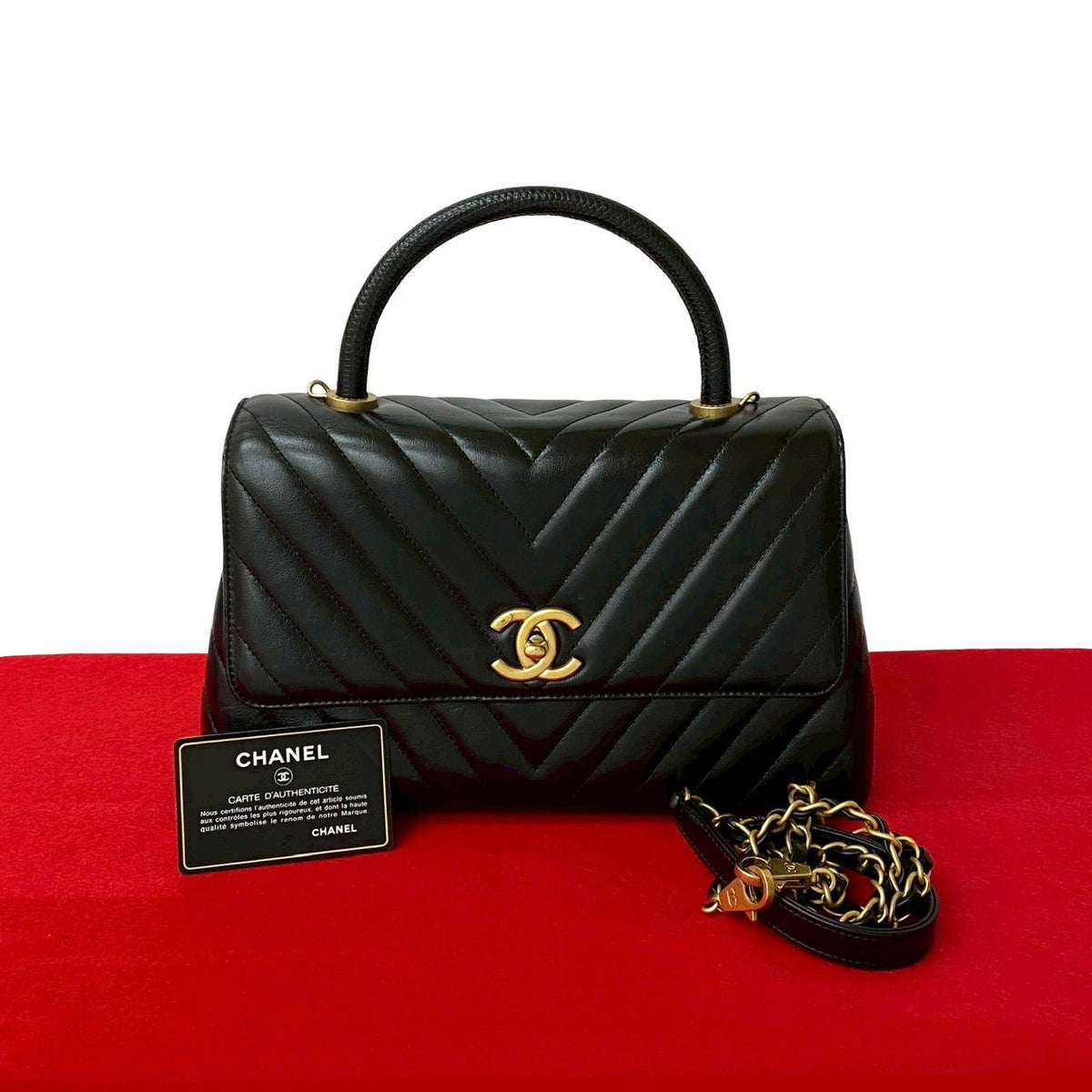 Chanel Coco Mark V Stitch Leather 2way Handbag