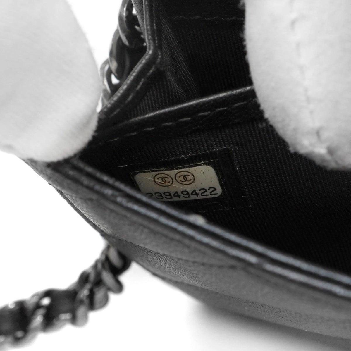 Chanel So Black Lambskin Chevron WOC
