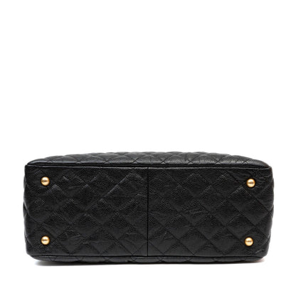 Chanel Black Caviar Quilted Tote w/ Gold CC Hardware