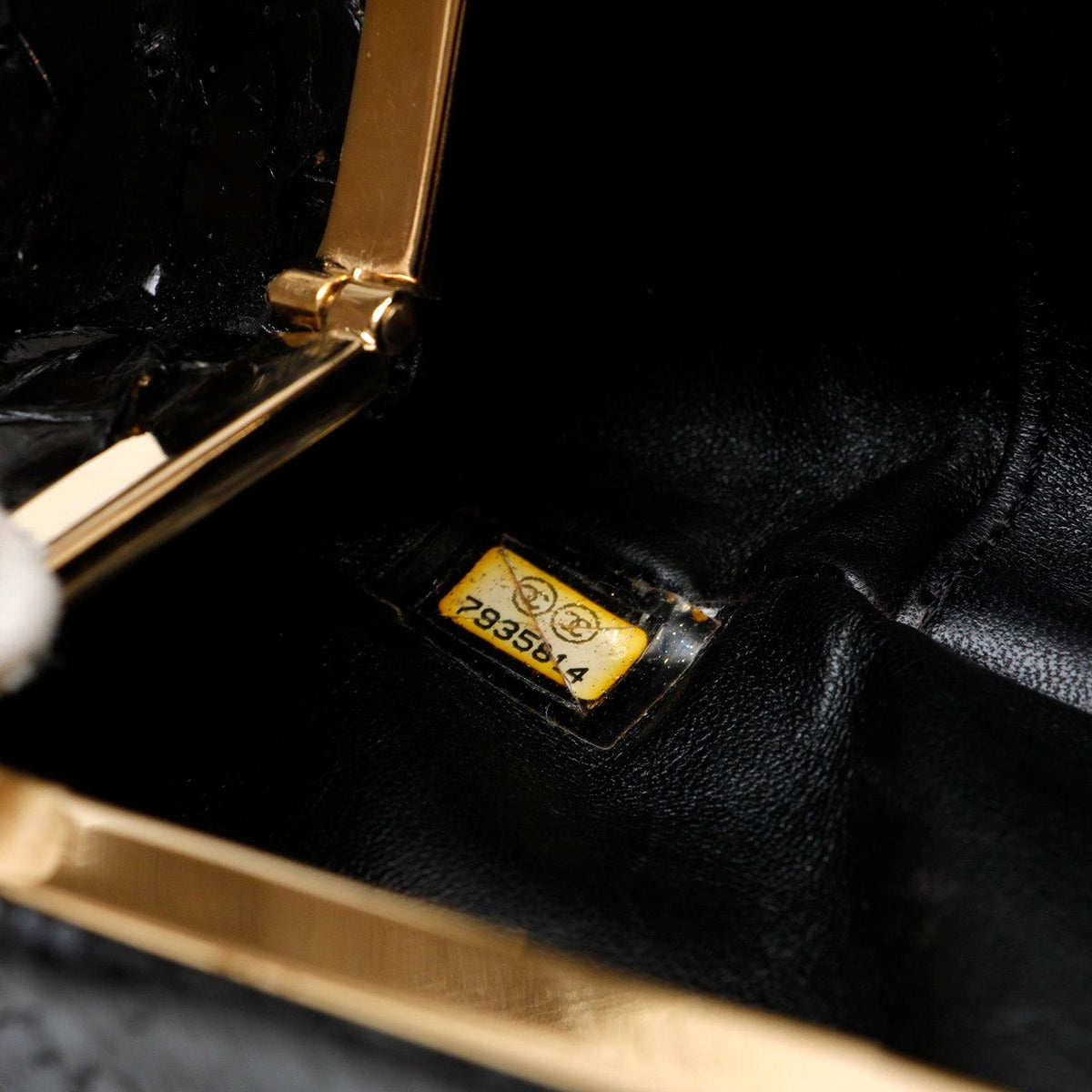 Chanel Python Clutch w/ Cast Resin Top