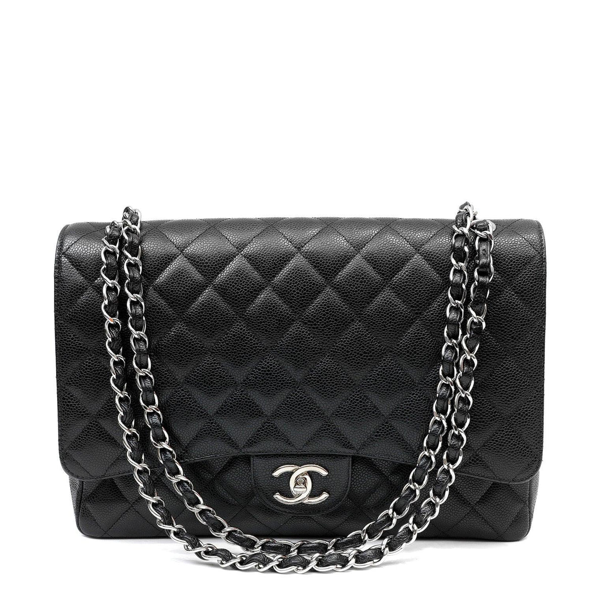 Chanel Black Caviar Double Flap Maxi w/ Gold Hardware