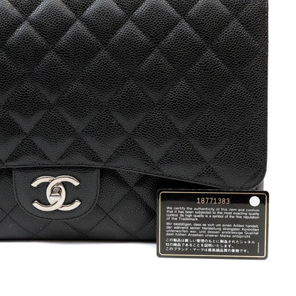 Chanel Black Caviar Double Flap Maxi w/ Gold Hardware