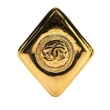 Chanel Gold Plated Coco Mark Diamond Brooch