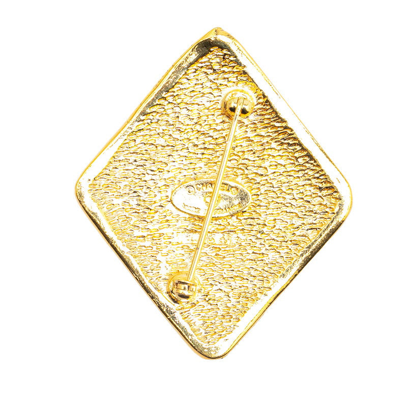 Chanel Gold Plated Coco Mark Diamond Brooch
