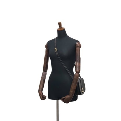 CELINE Belt Buckle Stitch Shoulder bag Black Vintage 8d2v6y