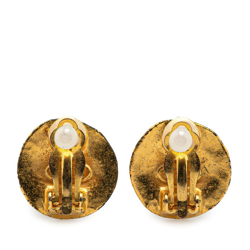 Chanel Gold Plated Coco Mark Vintage Earrings 96P