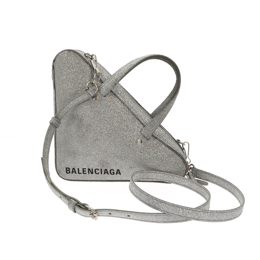 Balenciaga Triangle Handbag in Metallic Leather