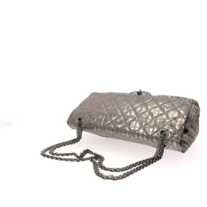 CHANEL 2.55 Reissue 227 Double Flap Metallic Striped Shoulder Bag