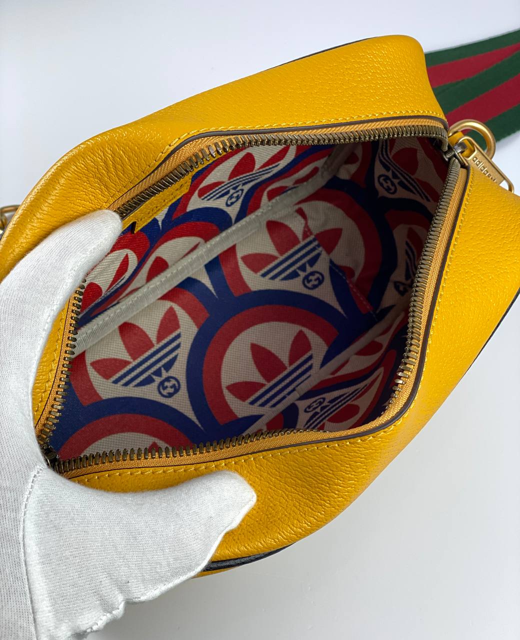 Gucci x adidas small shoulder bag yellow