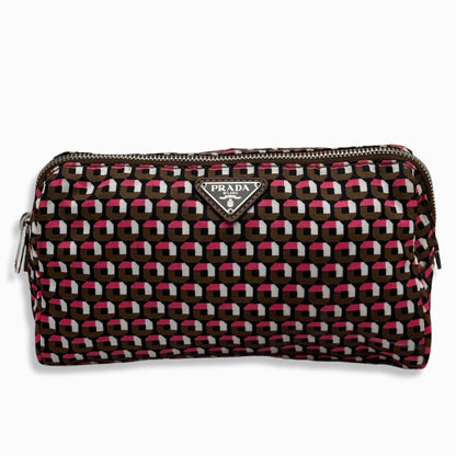 Prada Milano Tessuto Nylon Aysmetric Cosmetic Bag