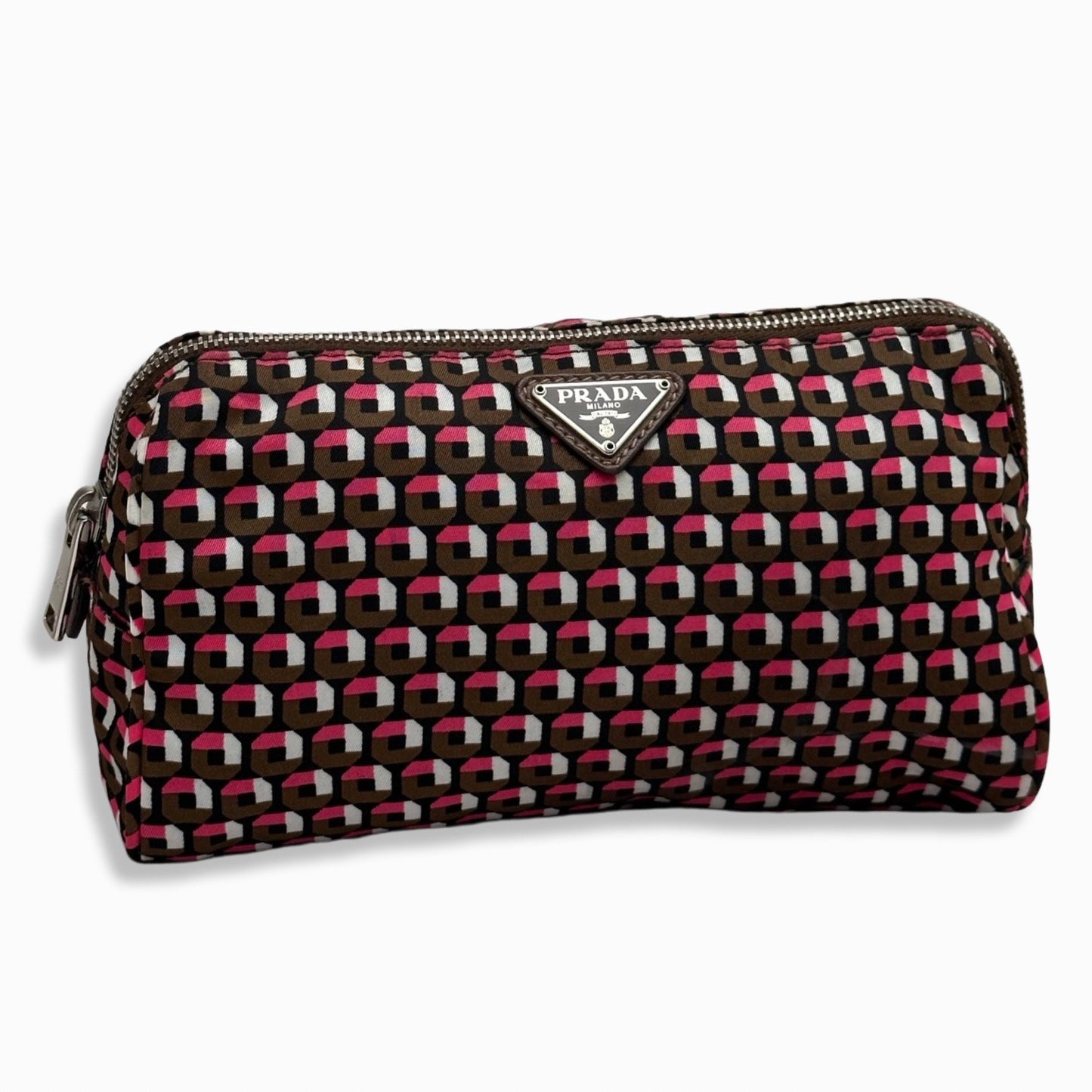 Prada Milano Tessuto Nylon Aysmetric Cosmetic Bag