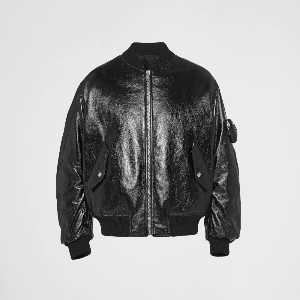 Nappa leather bomber jacket