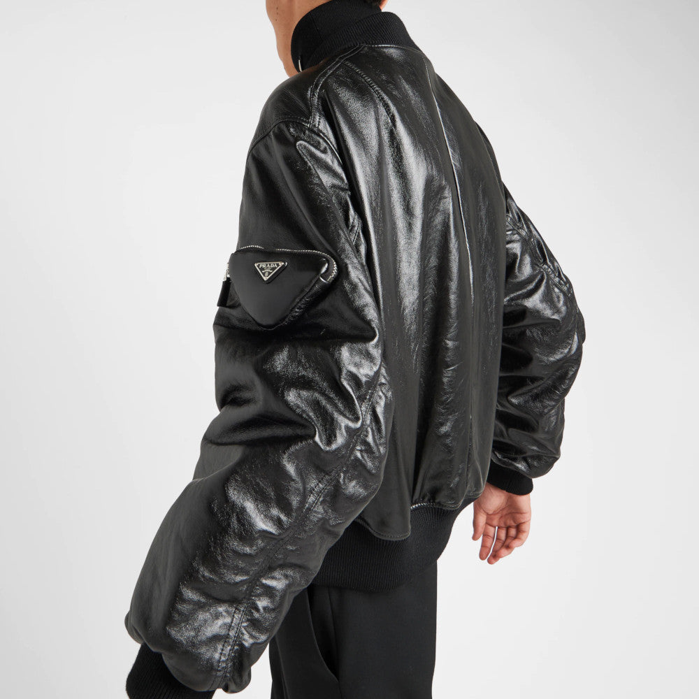 Nappa leather bomber jacket