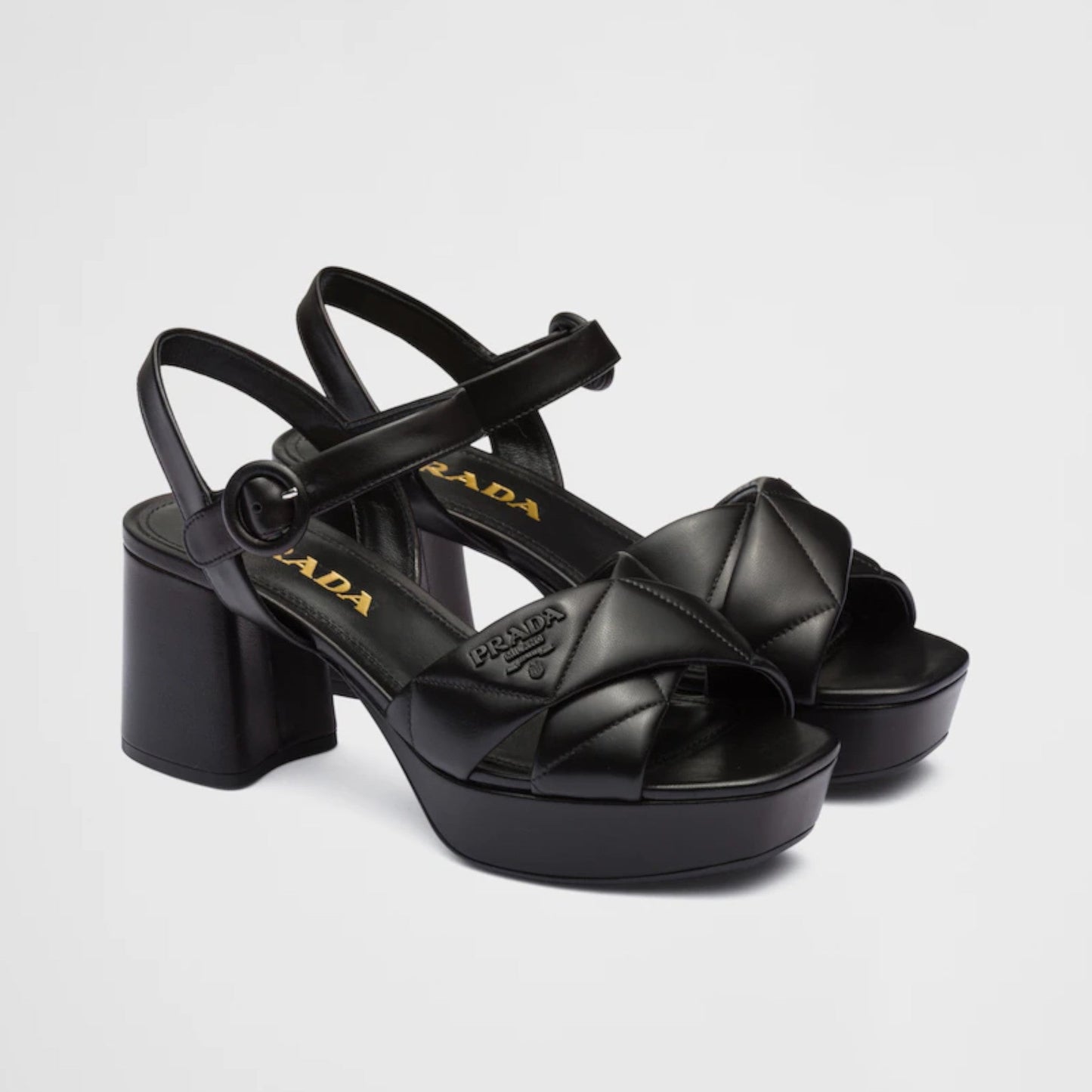 Quilted nappa leather platform sandals