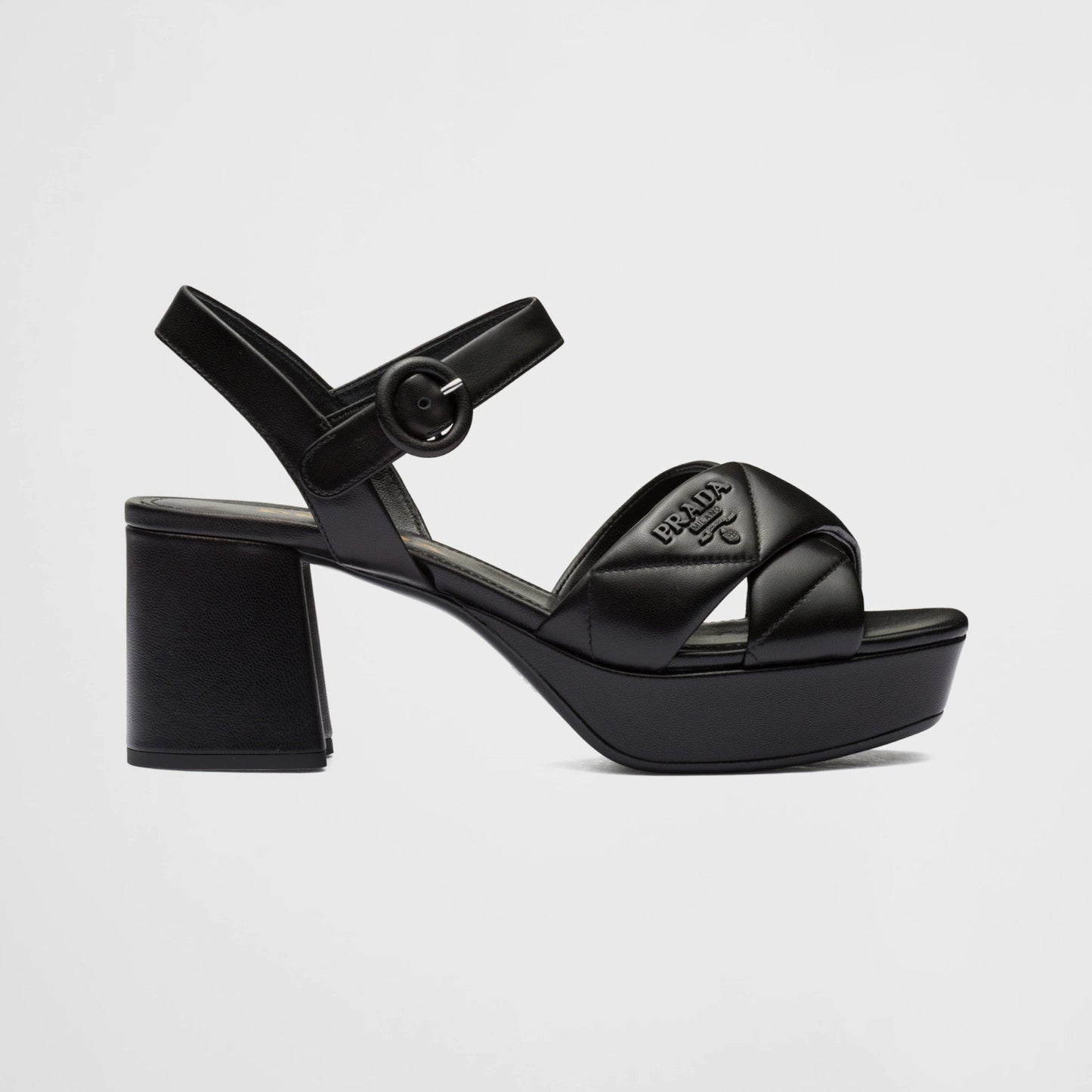 Quilted nappa leather platform sandals