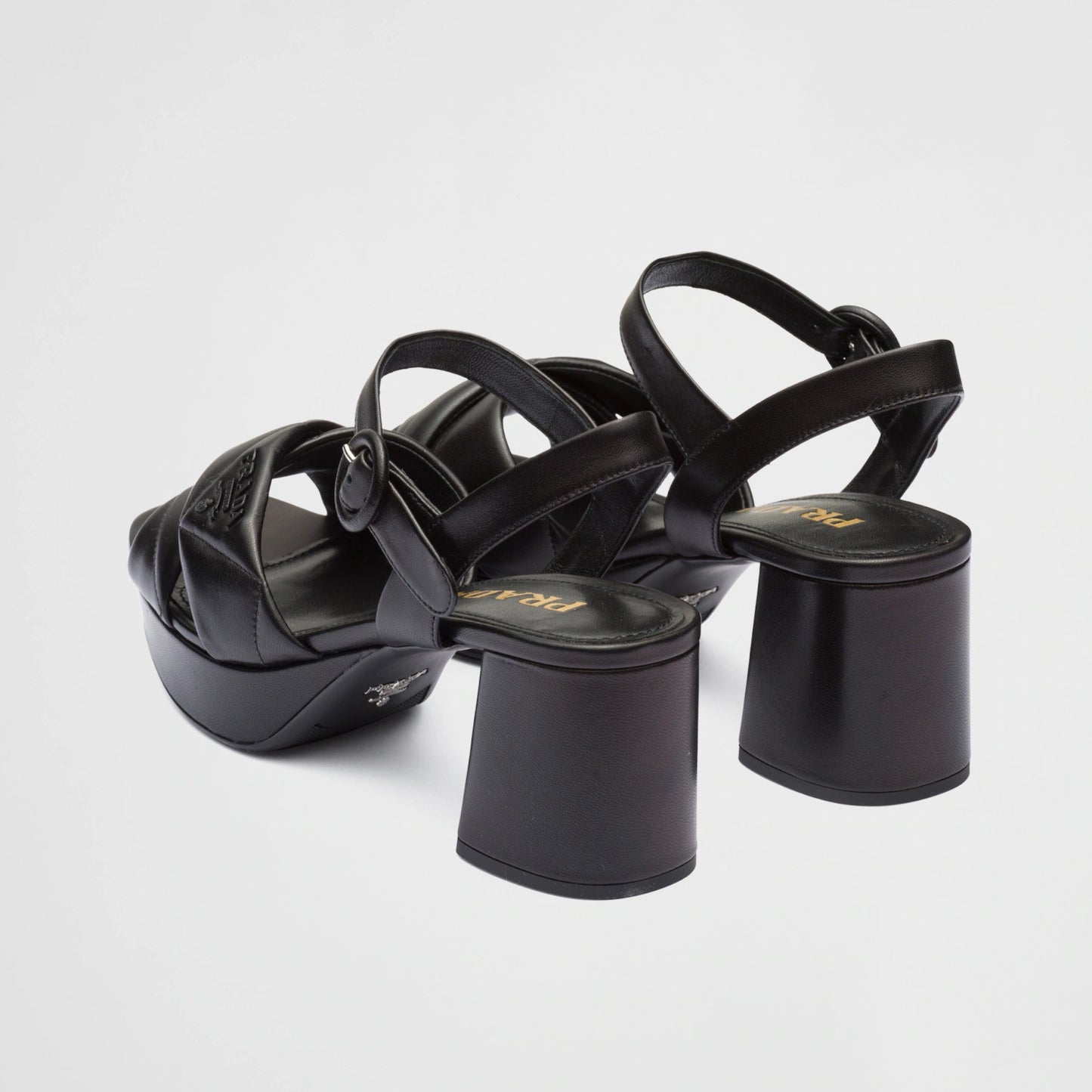 Quilted nappa leather platform sandals