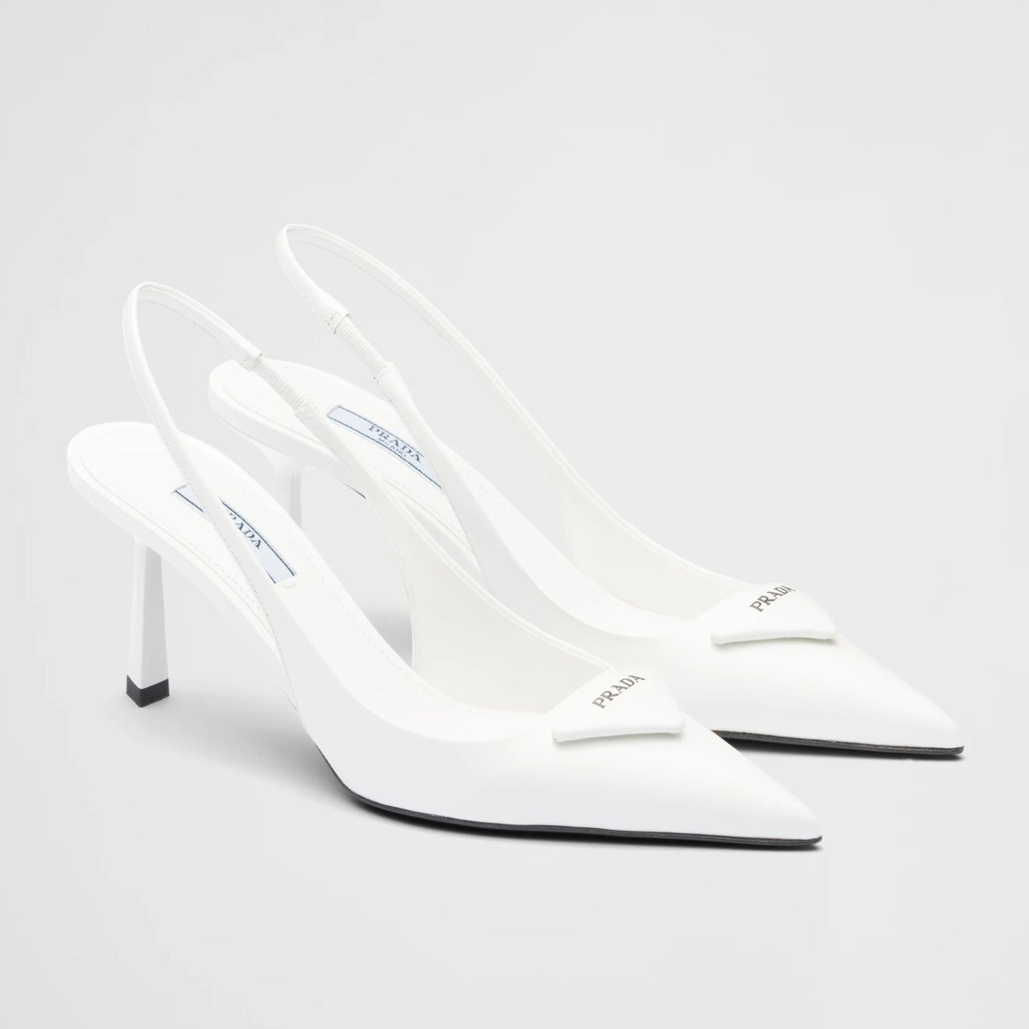 Brushed leather slingback pumps