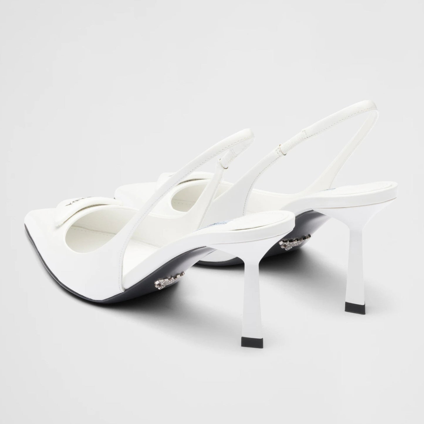 Brushed leather slingback pumps