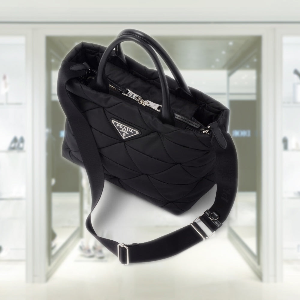 Re-Nylon small padded tote