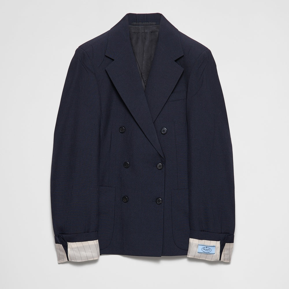 Double-breasted kid mohair jacket