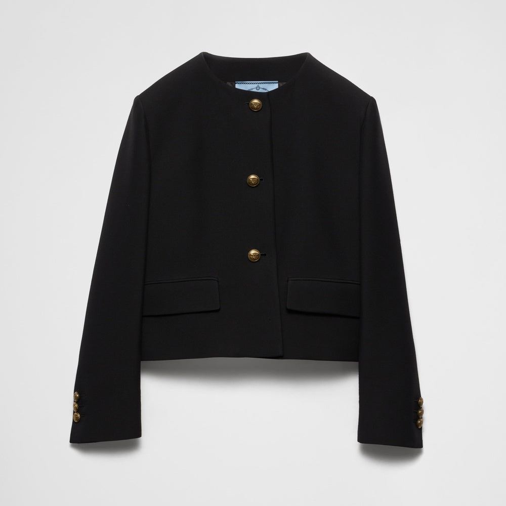 Single-breasted tricotine jacket