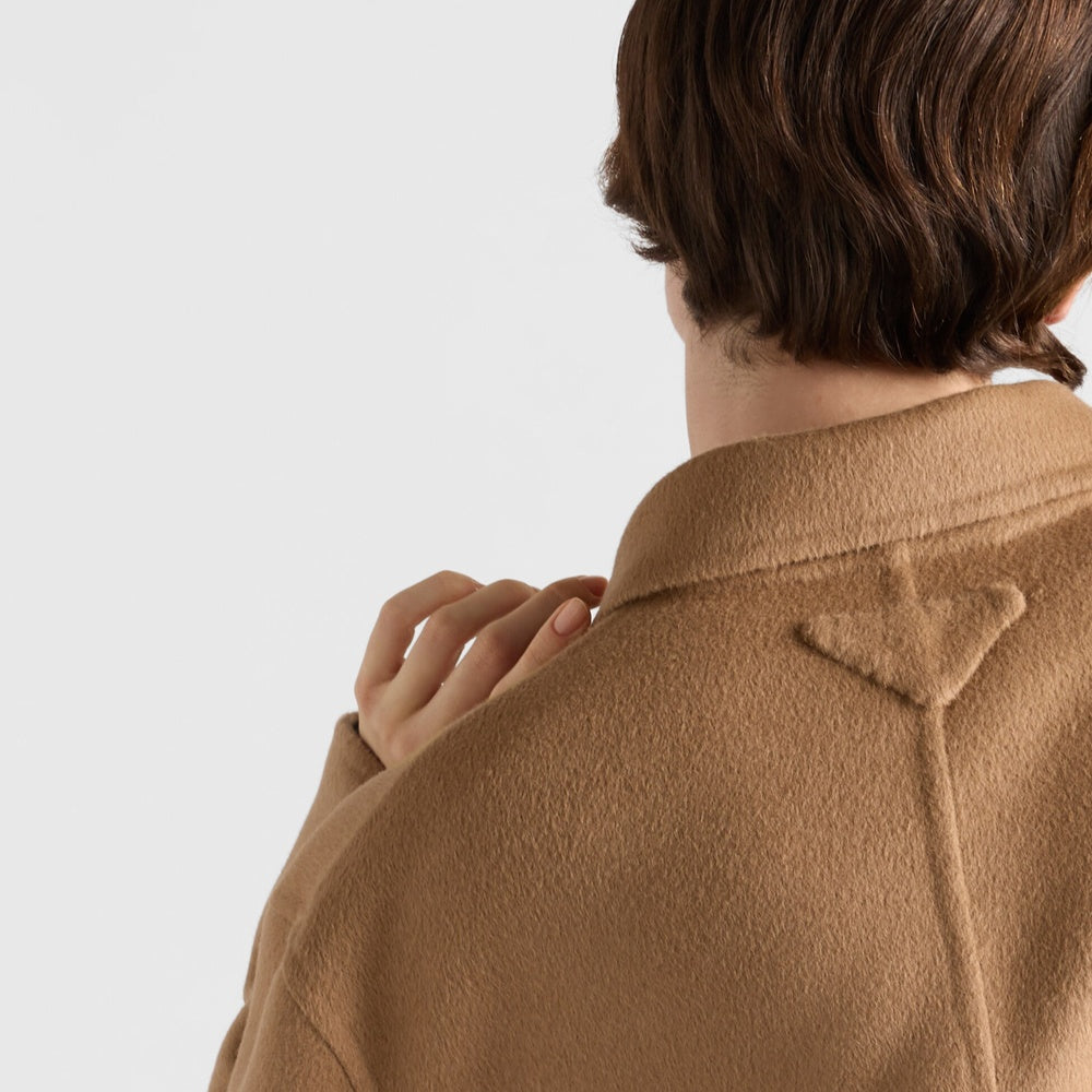 Double-breasted cashgora blazer