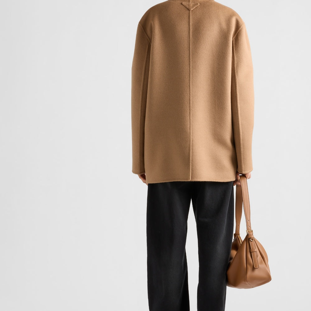 Double-breasted cashgora blazer