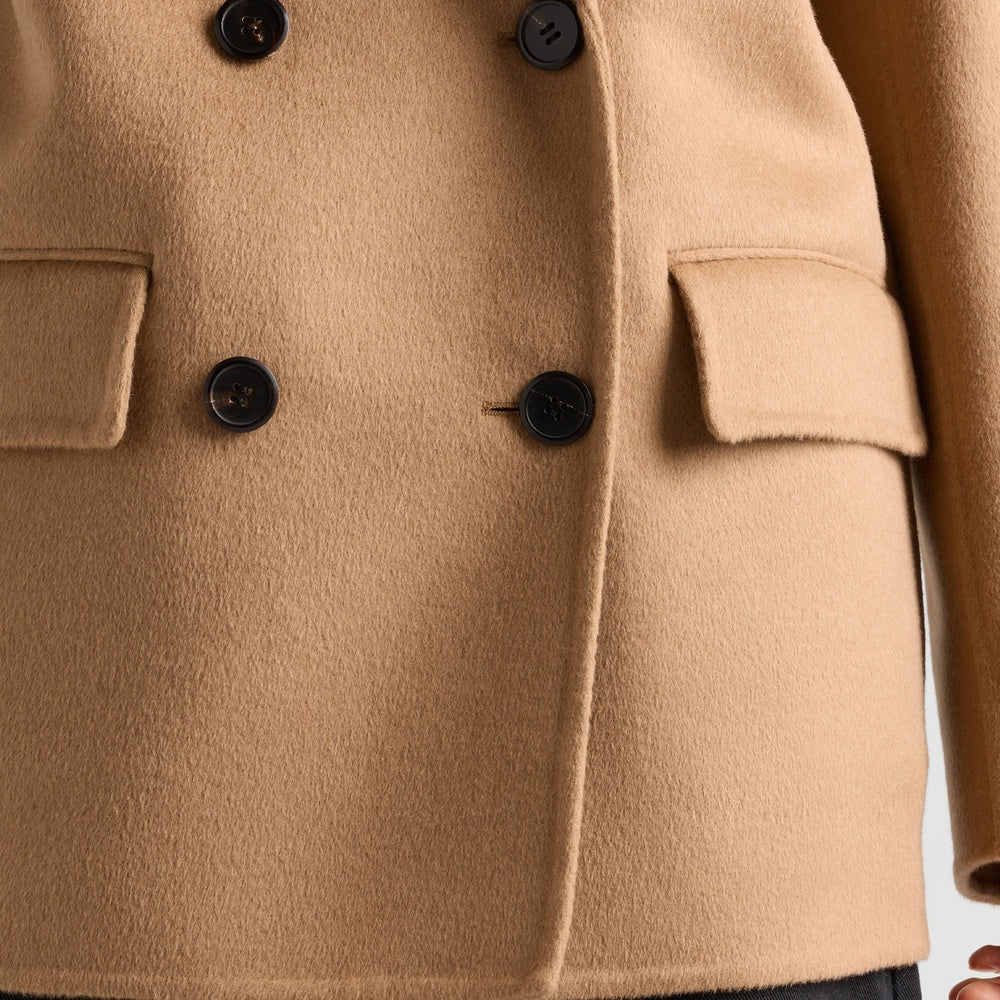 Double-breasted cashgora blazer