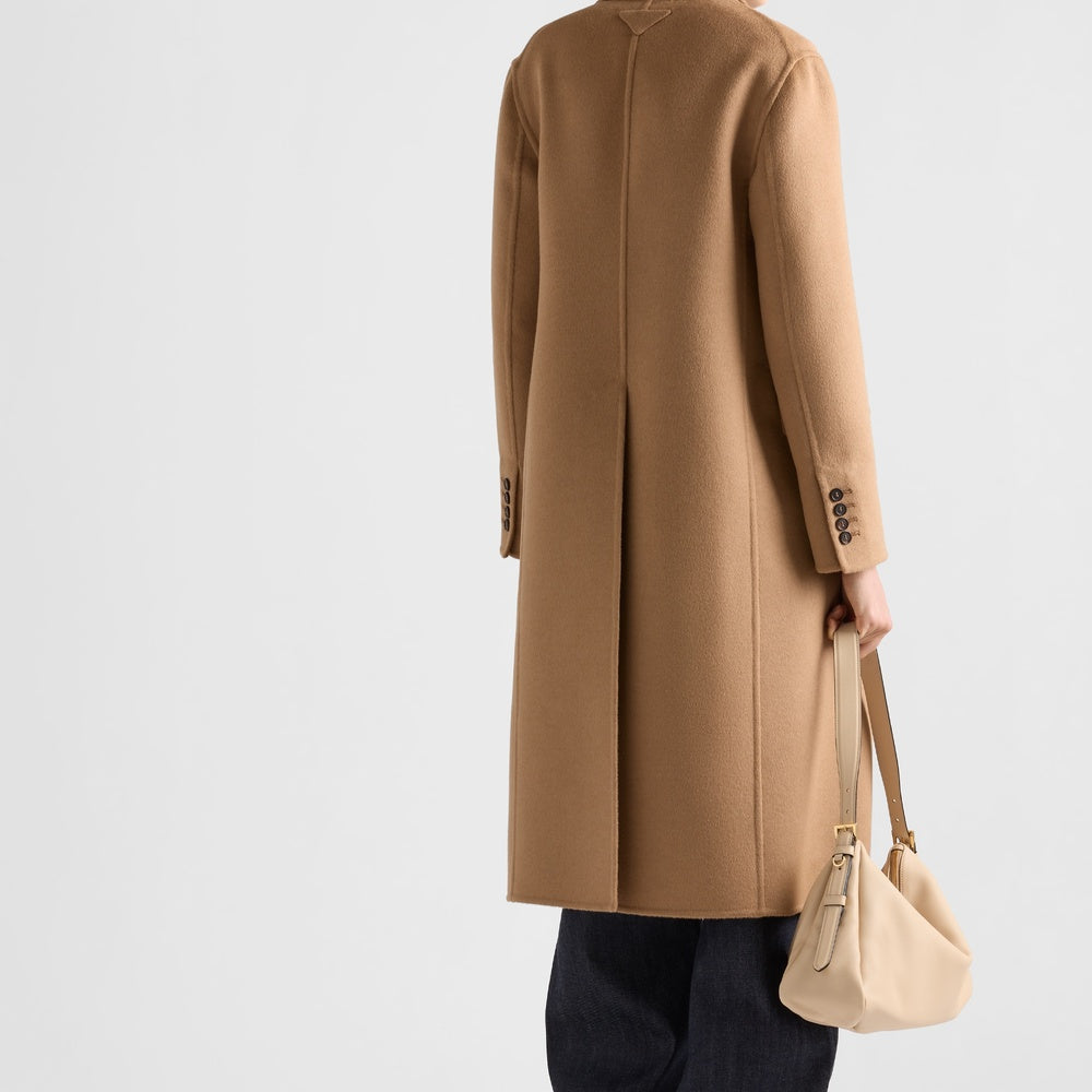 Single-breasted cashgora coat